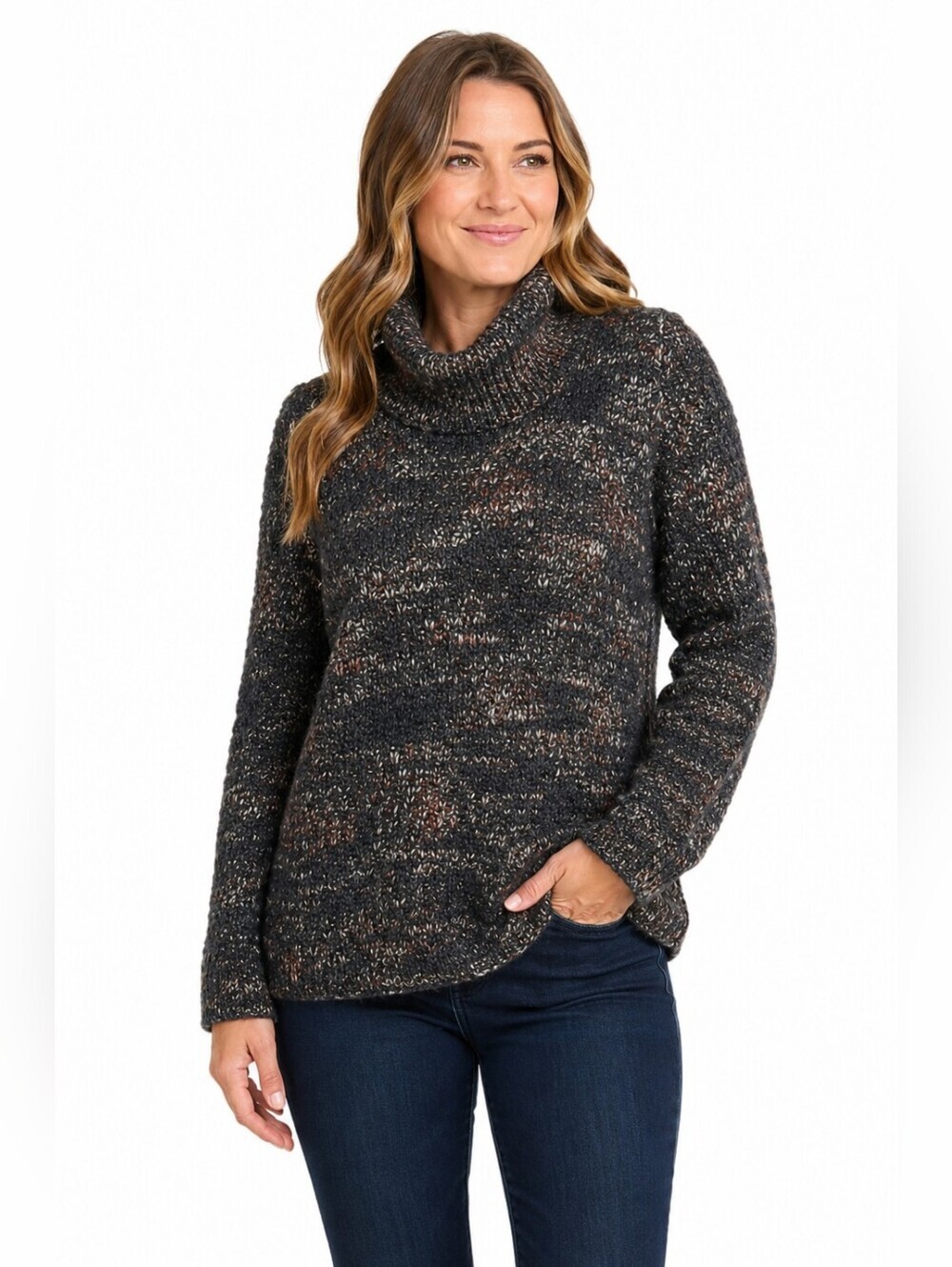 Elgamanda Women's Wool Blend Acrylic Turtleneck Sweater